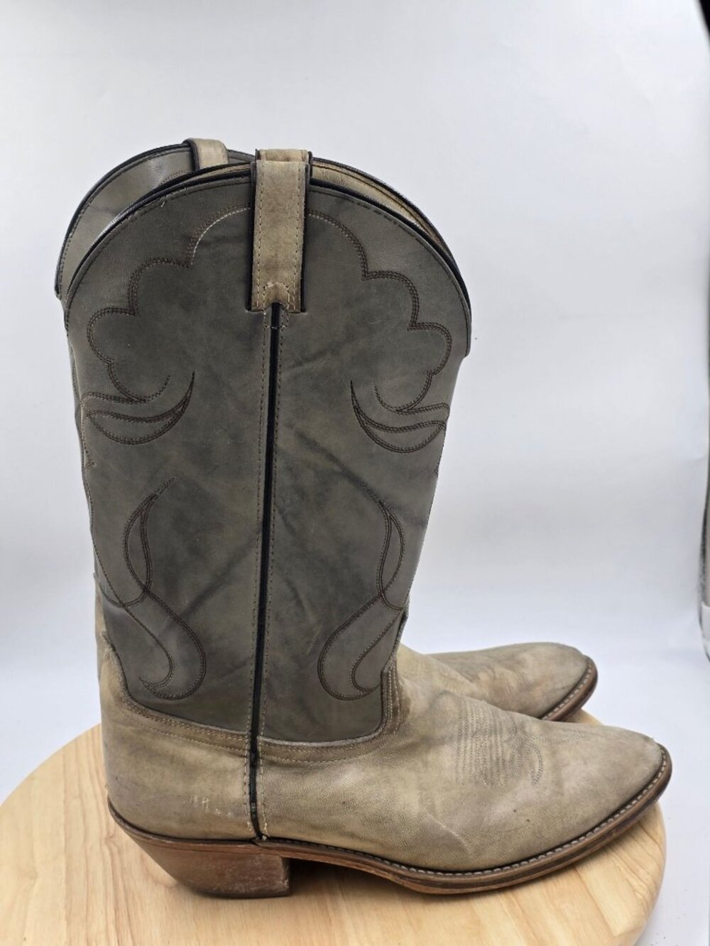 ACME Men's Size 10.5 D Style 4615 Gray Western Cowboy Boots Vintage VTG USA Made